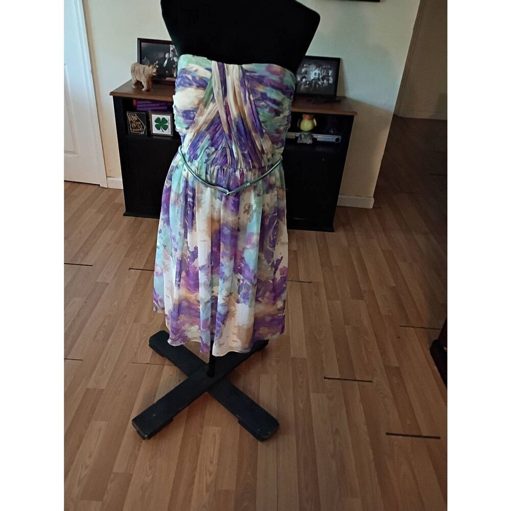 Size 10 Donna Morgan Sleeveless Ruched Pastel Mini Dress Special Occasion